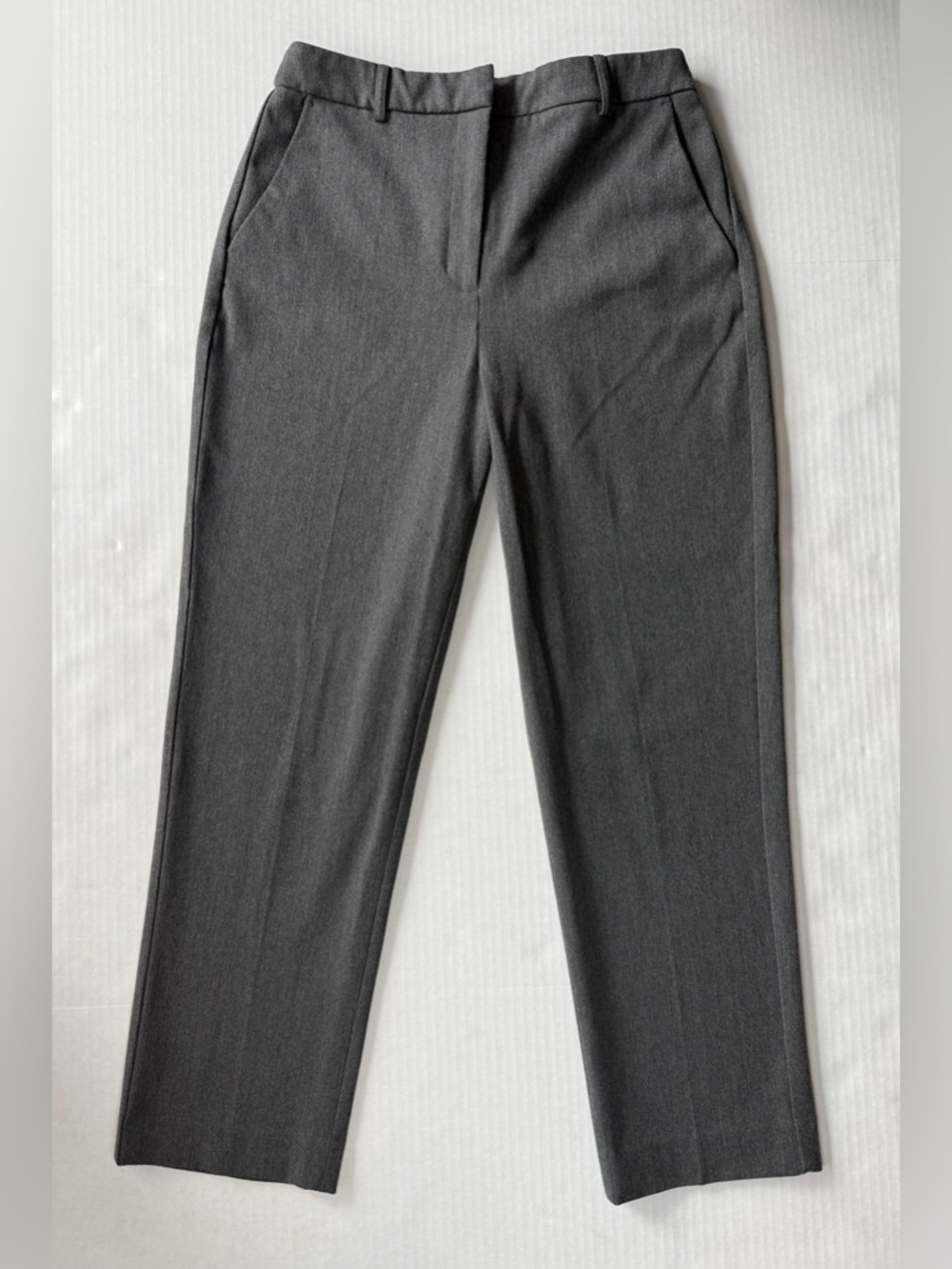 Express Editor Super High Waisted Straight Ankle Pant Heather Gray Size 6